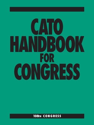 cover image of Cato Handbook for Congress 108th